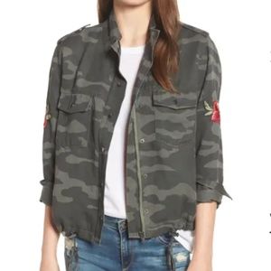 RAILS COLLINS MILITARY JACKET CAMO ROSE PATCH S